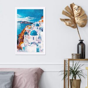 World and Countries Framed Wall Art Prints 'Beautiful Day in Greece'