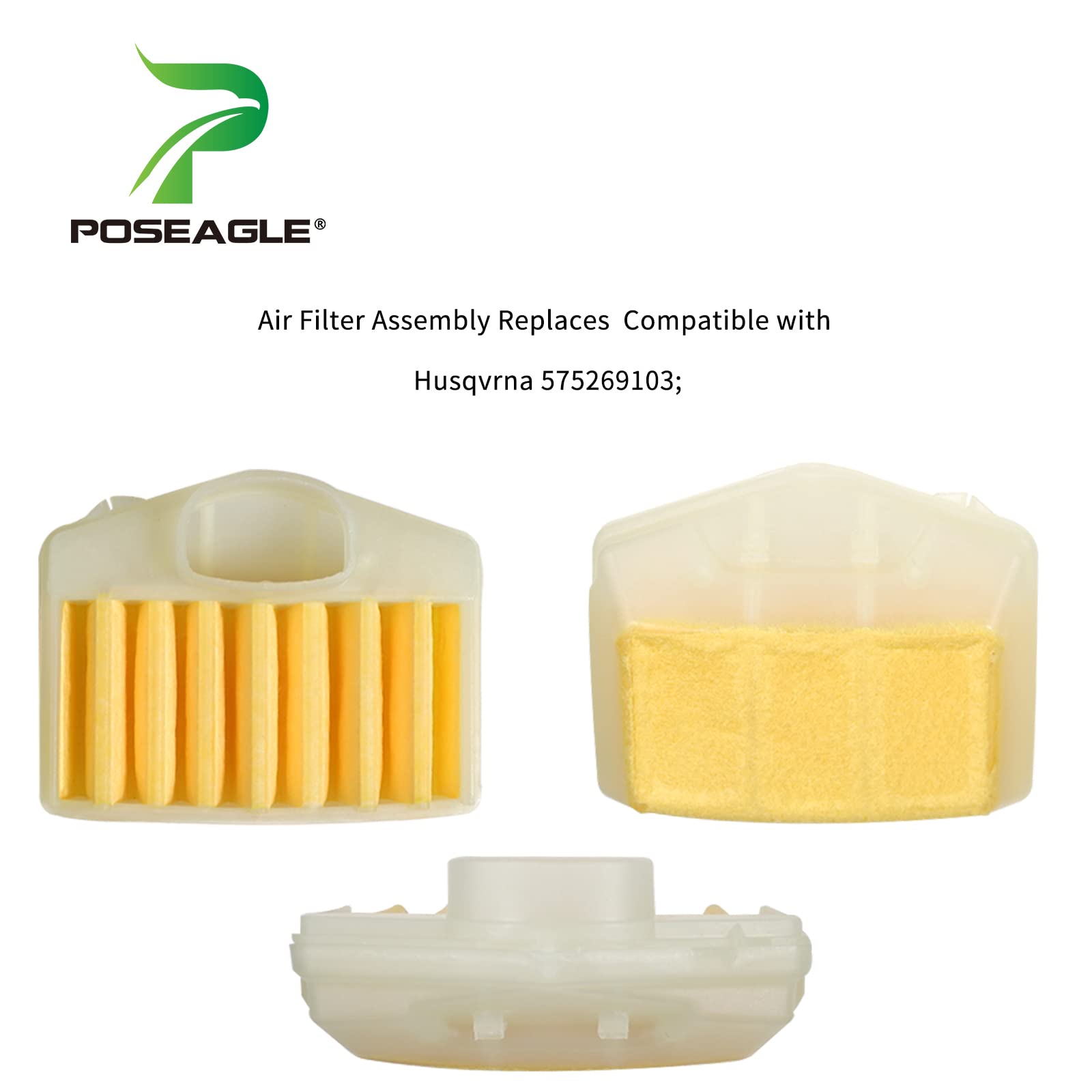 POSEAGLE 503281801 Carburetor with 575269103 Air Filter Assembly for Husqvarna 362 365 371 372 Chainsaw Replaces Husqvarna 5032818-01 5032832-03 503281801 503283203 Hd-12B