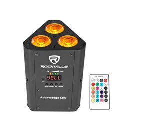 rockville 54w rgbwa+uv rechargeable battery wireless dmx par light (rockwedge led)