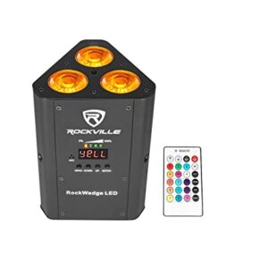 Rockville 54w RGBWA+UV Rechargeable Battery Wireless DMX Par Light (RockWedge LED)