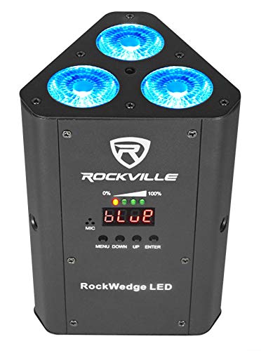 Rockville 54w RGBWA+UV Rechargeable Battery Wireless DMX Par Light (RockWedge LED)