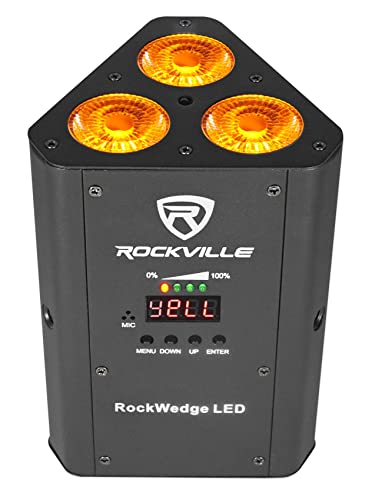 Rockville 54w RGBWA+UV Rechargeable Battery Wireless DMX Par Light (RockWedge LED)