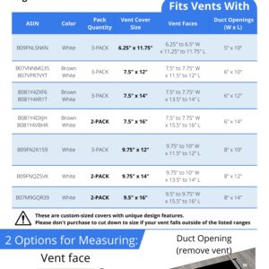 SEAL360 Magnetic Vent Covers (3-Pack), Pockets for Complete Seal, 5.5" X 14" (White) for Floor, Wall, or Ceiling Vents and Air Registers, for RV, Home HVAC and AC Vents, Vent Not Included