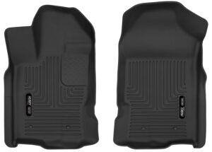 husky liners x-act contour floor mats | fits 2019 - 2022 ford ranger supercrew/supercab | front row, 2-pc black - 54701
