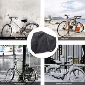 WAEKIYTL Bike Cover Waterproof Outdoor XL XXL Bicycle Cover for 2 Bikes Oxford Fabric Rain Sun UV Dust Wind Proof Motorcycle Covers for Mountain Road Electric Bike Tricycle Cruiser - Black XXL 420D