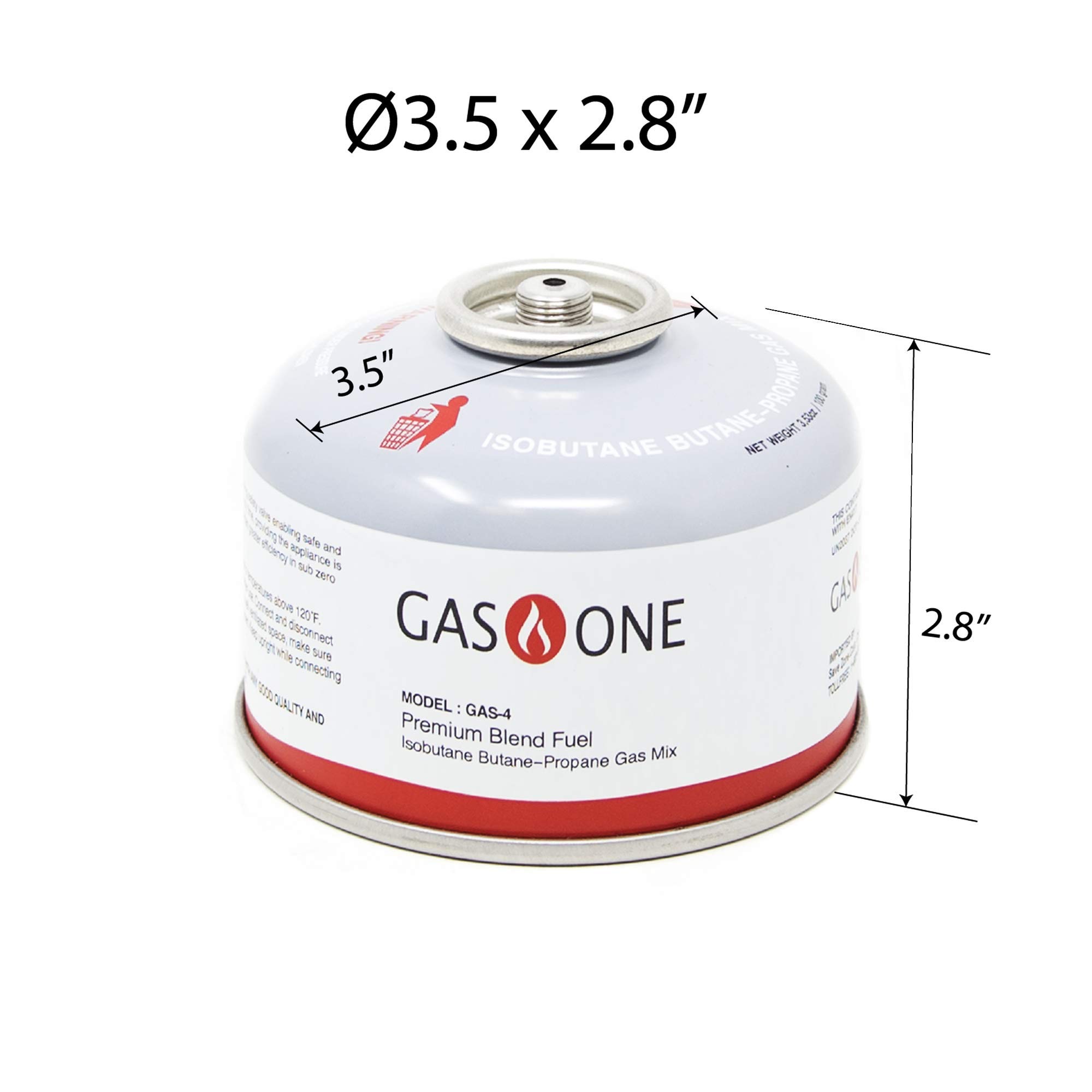 GasOne Camping Fuel Blend Isobutane Fuel Canister 100g (4 Pack)