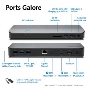 Thunderbolt 3 Dock for MacBooks (OS 10.14 and Later) and Windows laptops Equipped with Thunderbolt 3 (Lenovo Dell HP Acer, Asus, MSI, Razer, and More)