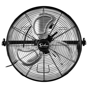 simple deluxe 20 inch high velocity 3 speed, black wall-mount fan for warehouse, greenhouse, workshop, patio, factory and basement