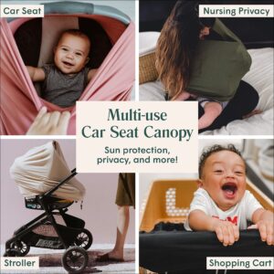 Breathable Nursing Cover Up and Car Seat Cover for Babies Simka Rose - Breastfeeding Cover for Baby Boy & Girl - Adjustable Stretchy Infant Carseat Canopy Carrier Cover for Summer - Must Have Registry