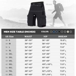 XKTTAC Men's Outdoor Quick Dry Lightweight Stretch Cargo Shorts for Hiking, Tactical, Casual, Fishing, Golf, Camping, Travel with 6 Pockets (Black, Large)