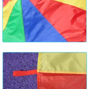 AMYESE 12ft Kids Team Game Rainbow Parachute, Outdoor Party Group Cooperative Games, Family Get-Together Entertainment