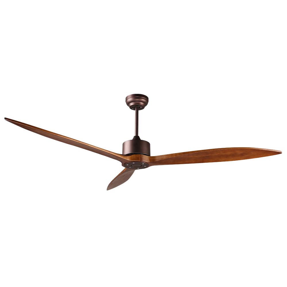 reiga 65" DC Motor Indoor Outdoor Modern Smart Large Ceiling Fan High CFM with 3 Wood Blades Wifi Alexa App Remote Control for Patio Garage Farmhouse Oil-Rubbed Bronze