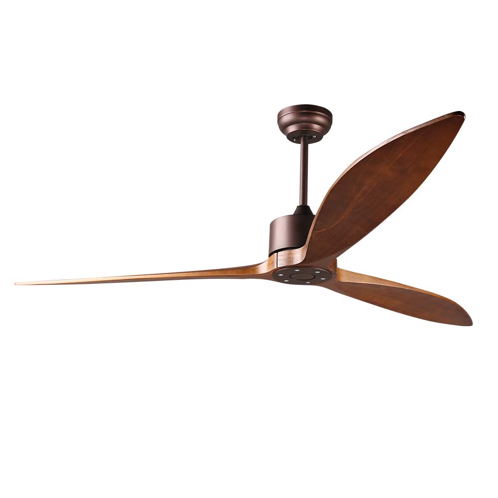 reiga 65" DC Motor Indoor Outdoor Modern Smart Large Ceiling Fan High CFM with 3 Wood Blades Wifi Alexa App Remote Control for Patio Garage Farmhouse Oil-Rubbed Bronze