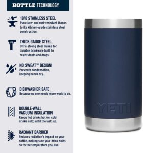 YETI Rambler Jr. 12 oz Kids Bottle, with Straw Cap, Navy