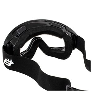 Birdz Eyewear Vulture Padded Riding + Ski Goggles - Fit Over Most Eyewear - Clear Lenses