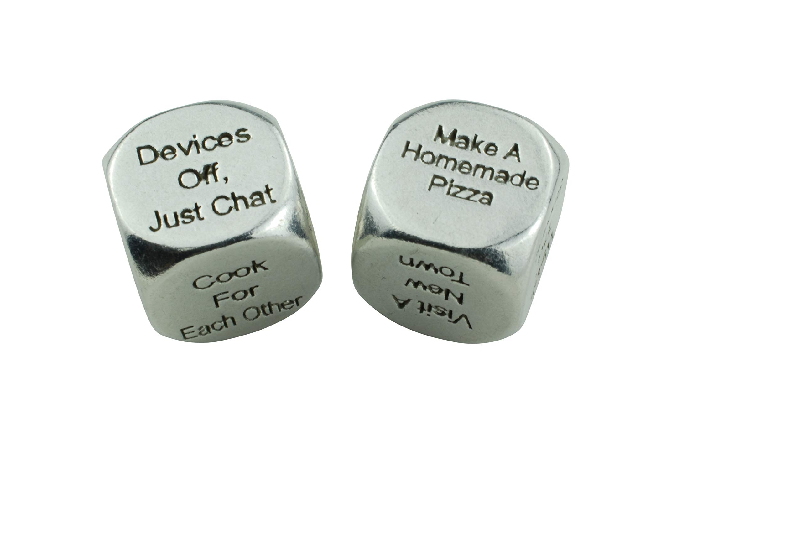 Date Night Dice 2 Metal Dice Gives 36 Possible Date Nights - Great Fun Date Night Idea