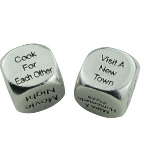 Date Night Dice 2 Metal Dice Gives 36 Possible Date Nights - Great Fun Date Night Idea