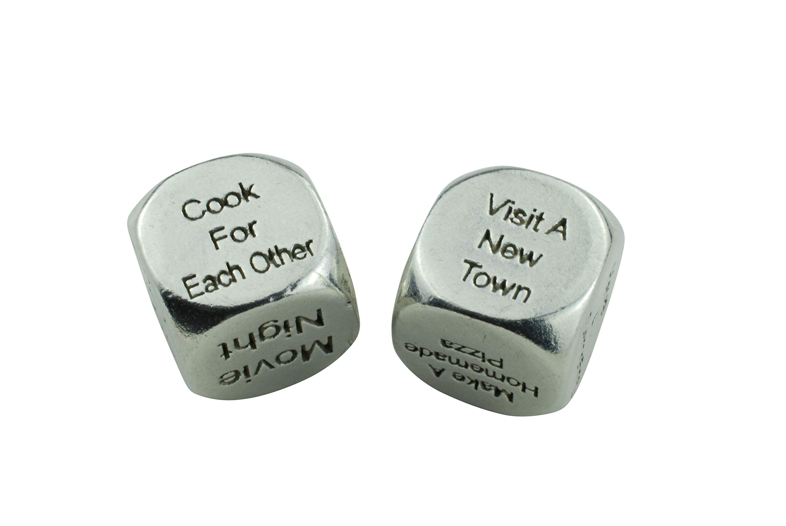 Date Night Dice 2 Metal Dice Gives 36 Possible Date Nights - Great Fun Date Night Idea