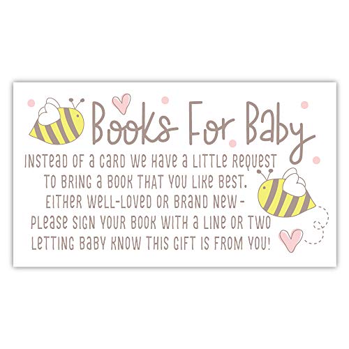 50 Cute Bee Books for Baby Shower Request Cards - Invitation Inserts