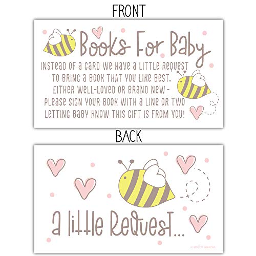 50 Cute Bee Books for Baby Shower Request Cards - Invitation Inserts