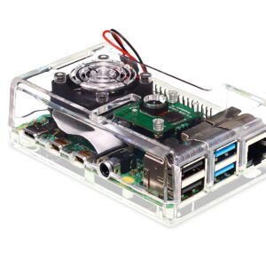 Vilros Raspberry Pi 4 Compatible Case with Built in Fan (Clear Transparent)