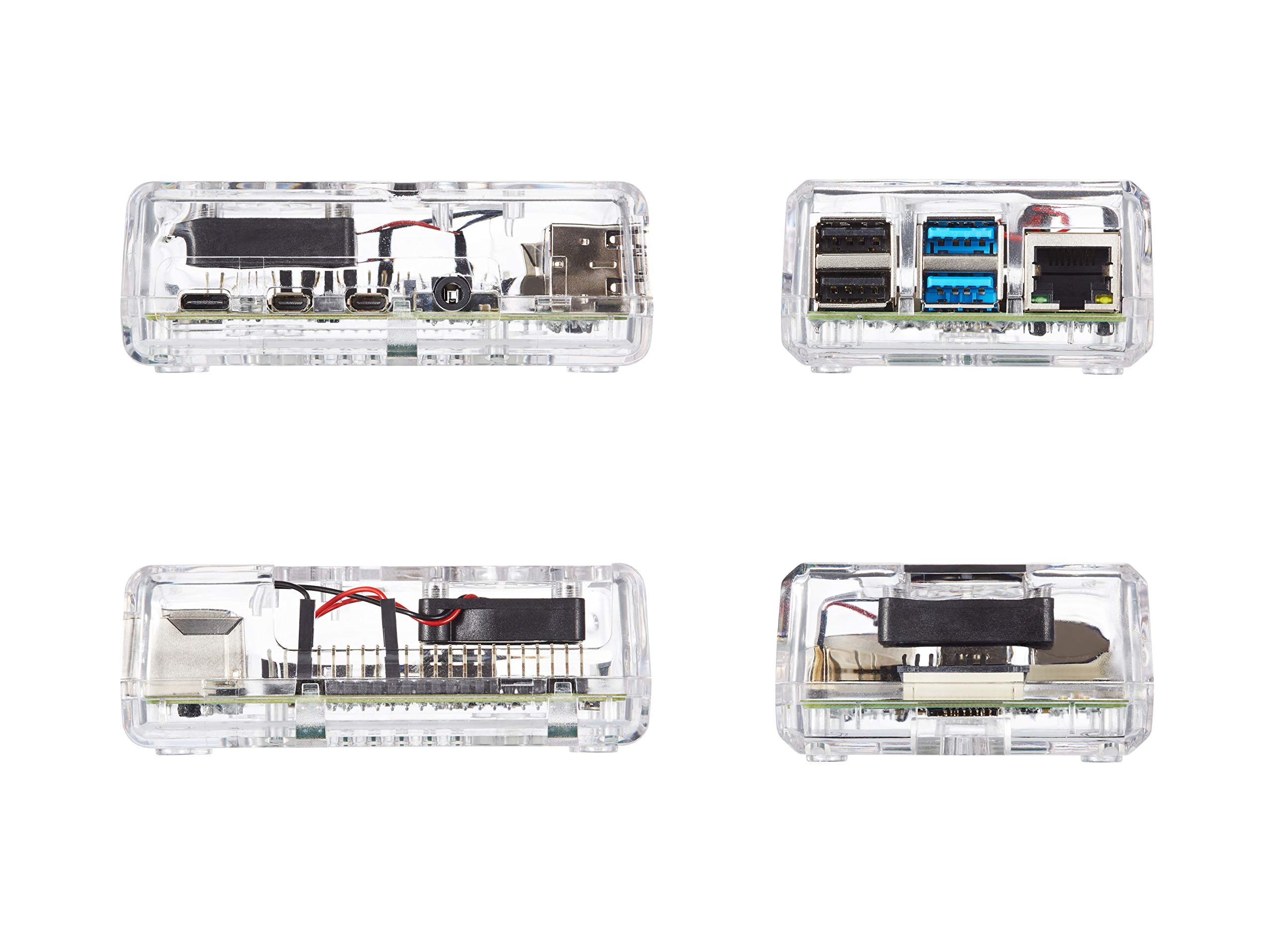 Vilros Raspberry Pi 4 Compatible Case with Built in Fan (Clear Transparent)