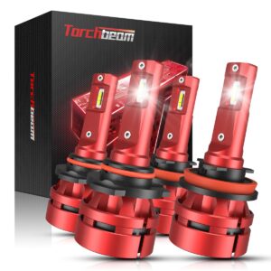 torchbeam 9005/hb3 h11/h8/h9 light bulbs combo, 𝟒𝟒𝟎𝟎𝟎 𝐋𝐌, 𝟖𝟎𝟎% 𝐁𝐫𝐢𝐠𝐡𝐭𝐞𝐫 𝐭𝐡𝐚𝐧 𝐇𝐚𝐥𝐨𝐠𝐞𝐧 9005 h11 bulbs, powersports accessory lights, fog bulbs pack of 4