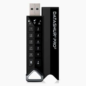 istorage datashur pro2 128 gb | secure flash drive | fips 140-2 level 3 certified | password protected | dust/water-resistant