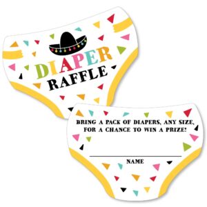 Big Dot of Happiness Let's Fiesta - Diaper Shaped Raffle Ticket Inserts - Mexican Fiesta Baby Shower Activities - Diaper Raffle Game - Set of 24