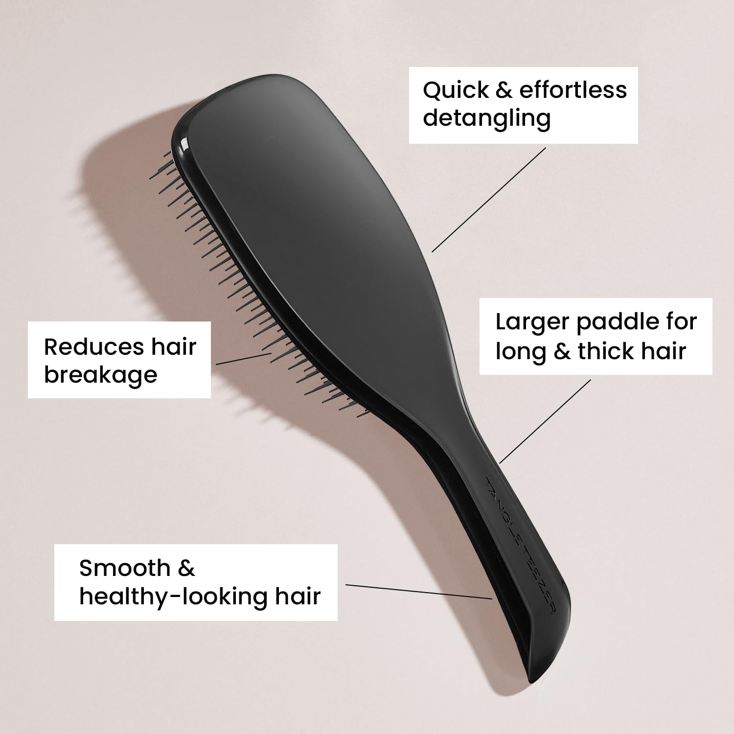 Tangle Teezer The Large Ultimate Detangling Brush, Dry and Wet Hair Brush Detangler for Long, Thick, Curly and Textured Hair, Black Gloss