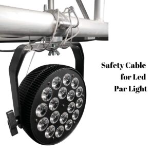 10PCS WorldLite Premium Stage Lights Safety Cable, 110lb Load Duty and 4mm in diameter, 31.5’’ Stainless Steel Safety Rope for Stage Lighting Par Light Moving Head Light