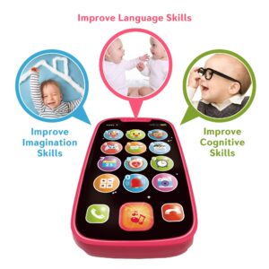 My First Smartphone – Cell Phone Baby Toy, for Toddlers and Young Children – 15 Unique Buttons and Functions, Musical Melodies, Animal Sounds and Number Learning – for 1-Year-Old Kids and Older