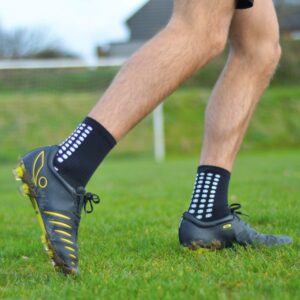 Wrzbest 2 Pair Anti Slip Soccer/Football/Basketball/Hockey/Futbol Yoga Sports Socks with Grips for Adults Shoe Sizes 6-11.5 (2 Pair Anti Slip Ankle Socks)