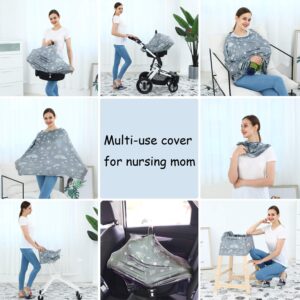 Carseat Canopy Breastfeeding Cover - Multi Use Infant Stroller Cover, Car Seat Covers for Babies, Baby Shower Gifts for Boys and Girls (Creativity)