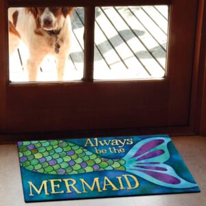 Toland Home Garden 800501 Mermaid Tail Funny Door Mat 18x30 Inch Outdoor Doormat for Entryway Indoor Entrance