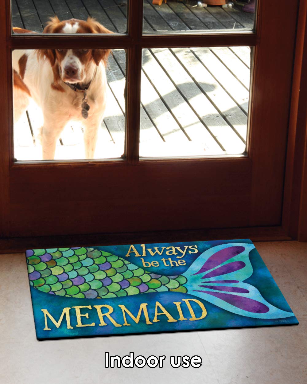 Toland Home Garden 800501 Mermaid Tail Funny Door Mat 18x30 Inch Outdoor Doormat for Entryway Indoor Entrance