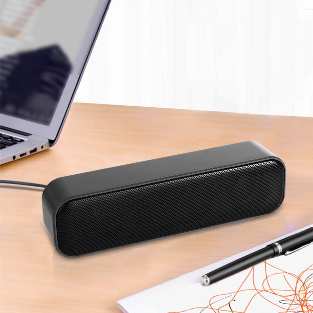 USB Computer Speaker,USB Powered Mini Soundbar Speaker,Laptop Stereo Speakers with Space Saving Design for Computer Laptop Desktop PC Dorm Offce Desk Restaurant