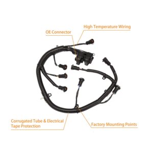 FICM Engine Fuel Injector Complete Wiring Harness | for Ford 6.0L Powerstroke Diesel | 2003-2007 F250 F350 F450 F550, 2004-2005 Excursion | Replace# 5C3Z-9D930-A, 5C3Z9D930A