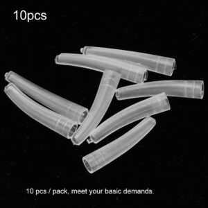 10Pcs Tweezers Cover, Grafting Eyelashes Tips Covers, Transparent Plastic Elbow Tweezers AntiDust NonSlip Eyelashes Grafting Tool