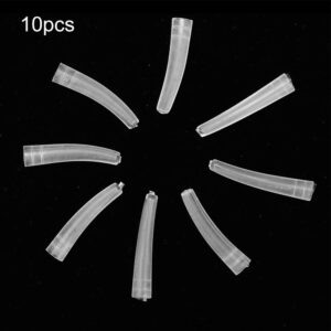 10Pcs Tweezers Cover, Grafting Eyelashes Tips Covers, Transparent Plastic Elbow Tweezers AntiDust NonSlip Eyelashes Grafting Tool