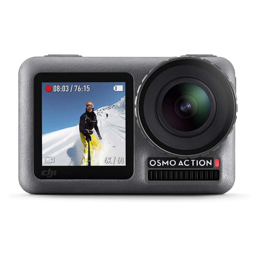 DJI OSMO Action Cam Digital Camera with 2 Displays 36FT/11M Waterproof 4K HDR-Video 12MP 145� Angle Black (Renewed)