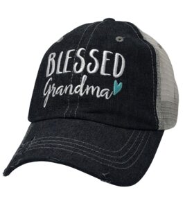 cocovici womens blessed grandma hat | blessed grandma cap | grandma gift | grandma gift from grandchildren 806 dark grey