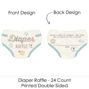 Big Dot of Happiness World Awaits - Diaper Shaped Raffle Ticket Inserts - Travel Themed Baby Shower Activities - Diaper Raffle Game - Set of 24