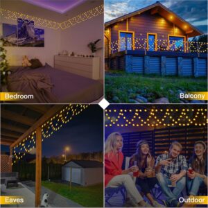 DANLI Christmas Decorations 380 LED Christmas Lights 8 Modes Half-Round Extenable String Lights for Xmas New Year Patio Yard Indoor Outdoor Decorative(Warm White)