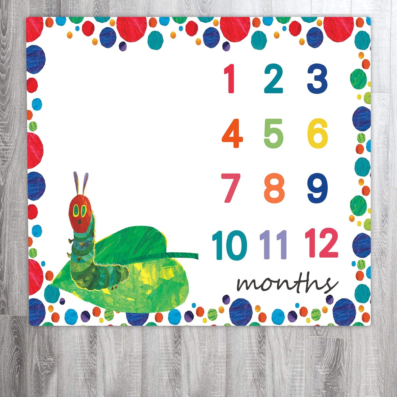 EARVO Baby Milestone Blanket 47x40 inches The Very Hungry Caterpillar Baby Photography Blanket Dots Large Size Watch Me Grow Blanket Newborn Photo Props EADS474