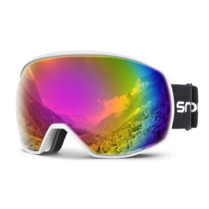 Snowledge Ski Goggles Snowboard Snow Goggles for Men Women OTG Snowboard Goggles with 100% UV Protection Anti-Fog Dual Lens Skiing Goggles Helmet Compatible