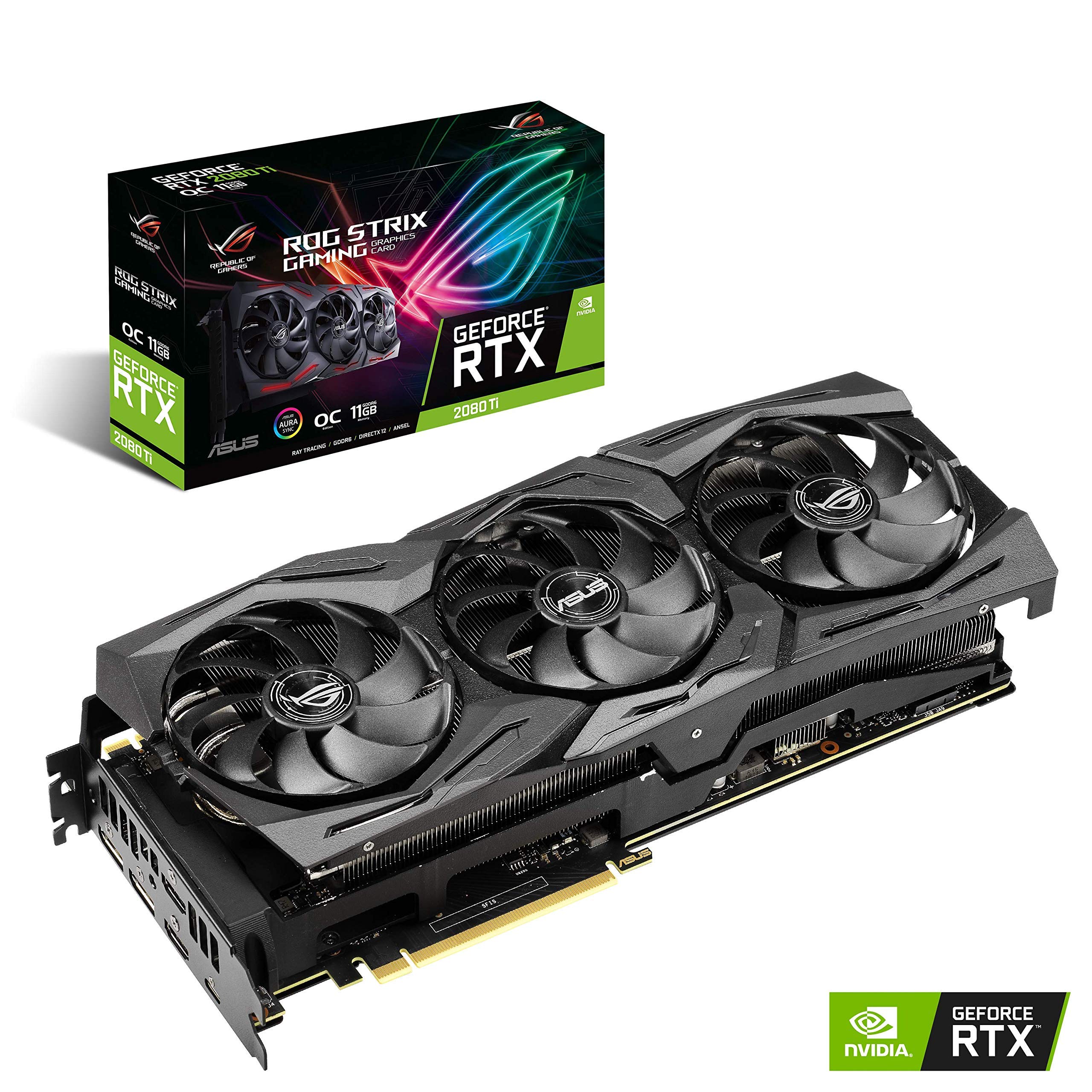 ASUS ROG Strix GeForce RTX 2080TI Overclocked 11G GDDR6 HDMI DP 1.4 USB Type-C Gaming Graphics Card (ROG-STRIX-RTX-2080TI-O11G) (Renewed)