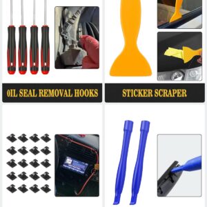 Trim Removal Tool, 120Pcs Car Panel Door Audio Removal Tool Kit, Auto Clip Pliers Fastener Remover Pry Tool Set with Storage Bag