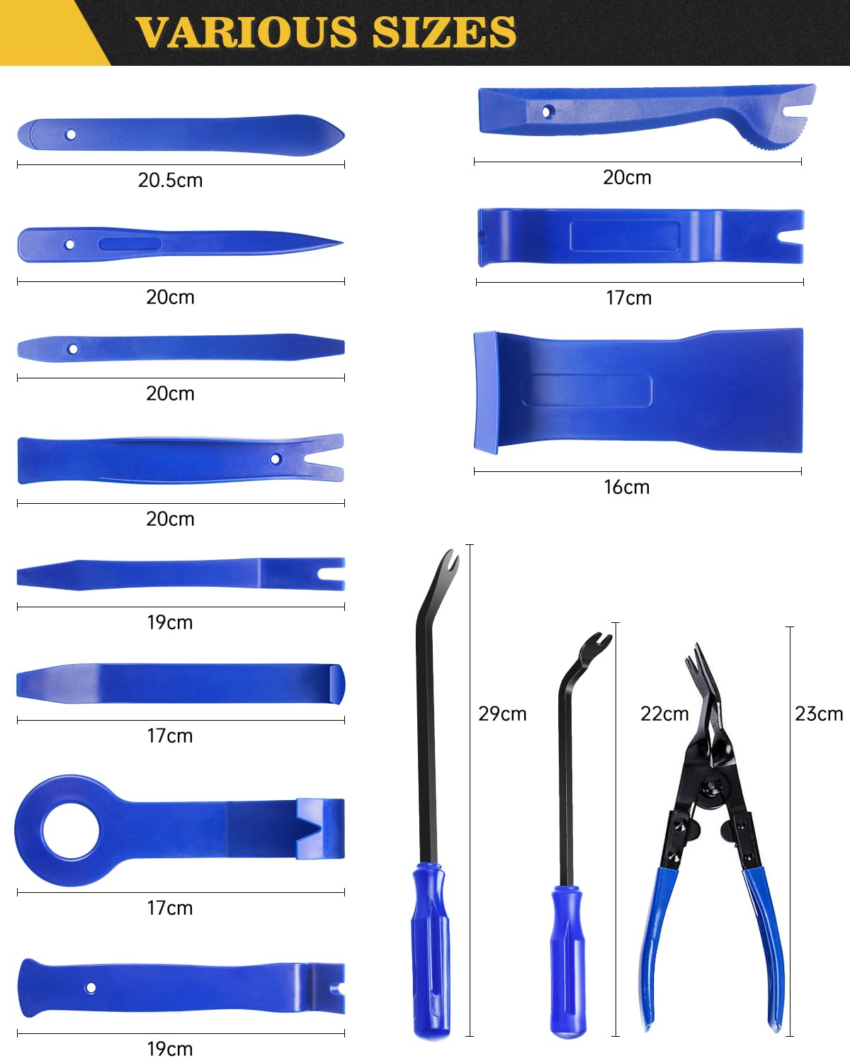 Trim Removal Tool, 120Pcs Car Panel Door Audio Removal Tool Kit, Auto Clip Pliers Fastener Remover Pry Tool Set with Storage Bag