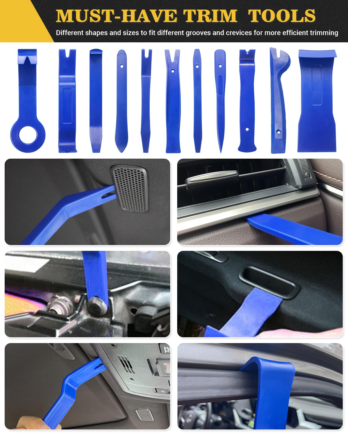 Trim Removal Tool, 120Pcs Car Panel Door Audio Removal Tool Kit, Auto Clip Pliers Fastener Remover Pry Tool Set with Storage Bag